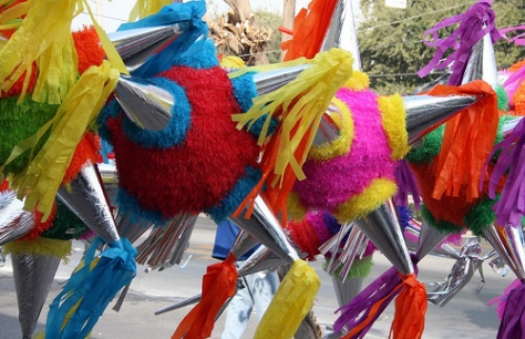 Pinatas come in a variety of colors, shapes and sizes.